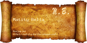Matity Bella névjegykártya